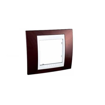 Rama simpla Schneider Electric, 1 post, caramiziu/alb Rama simpla Schneider Electric, 1 post, caramiziu/alb
