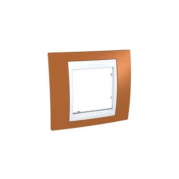 Rama simpla Schneider Electric, 1 post, portocaliu/alb