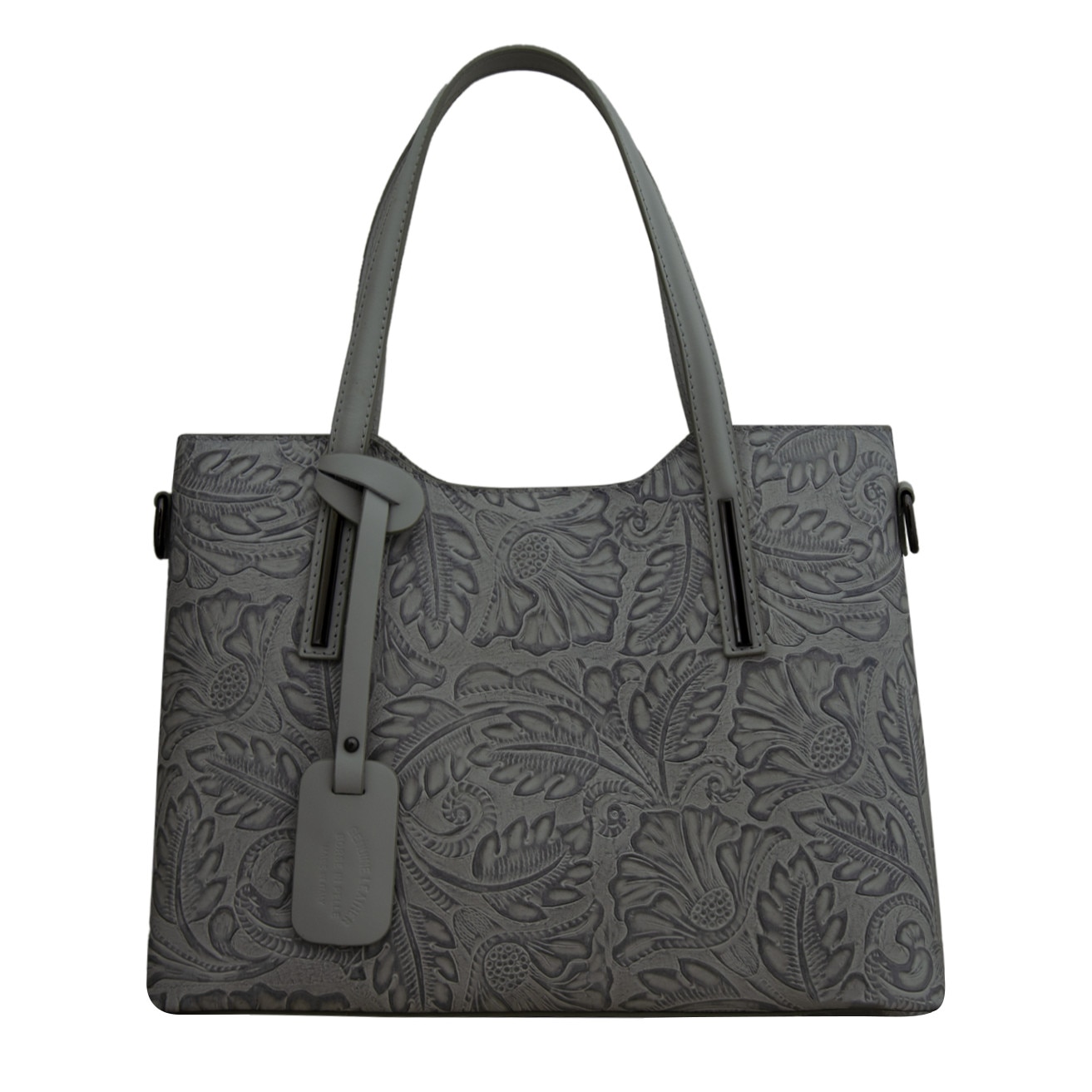 Geanta de dama din piele naturala, Pepa 1 gri