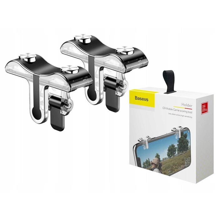 Set gamepad pentru telefon, Baseus, Metal, Negru/Argintiu