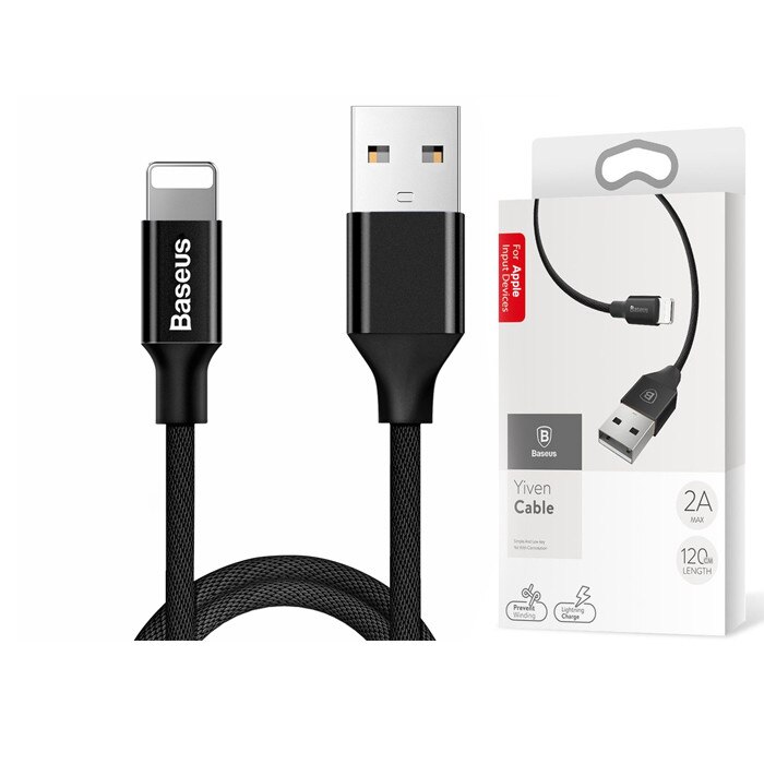 Cablu de date pentru iPhone Baseus, Lightning, 120 cm, Negru