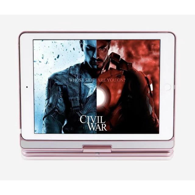 Husa Tableta Tastatura Apple Ipad 1St Generation 9.7" Air 1 Smartbook Keypad ofera protectie Luxury Rotire 360 Rose
