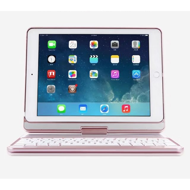 Husa Tableta Tastatura Apple Ipad 1St Generation 9.7" Air 1 Smartbook Keypad ofera protectie Luxury Rotire 360 Rose