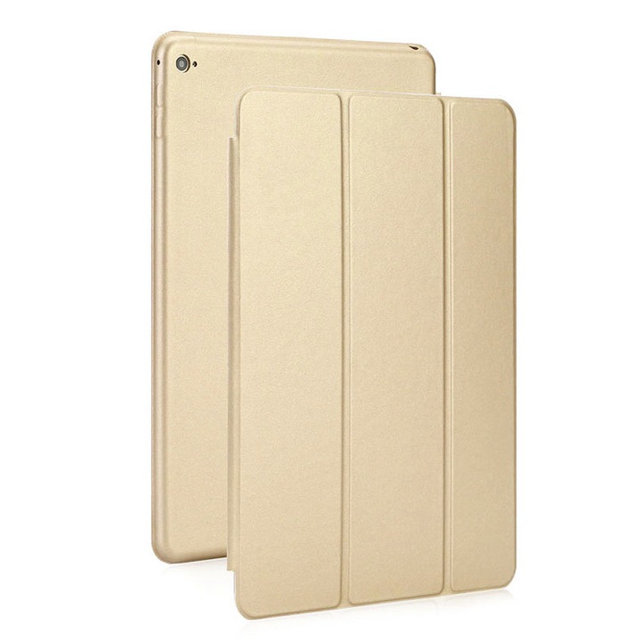 Husa Tableta Apple Ipad 9.7" 3rd Generation, A2152, A2123, A2153, A2154, Smartbook ofera protectie Luxury Auriu