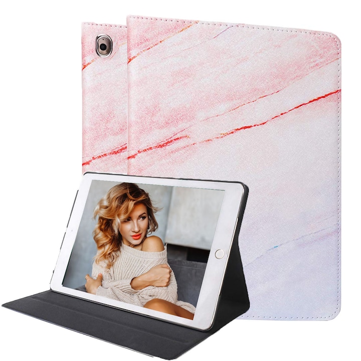 A Smart Bookcover Apple iPad 10,5" Pro táblagéptok Lux Marble Rose védelmet nyújt