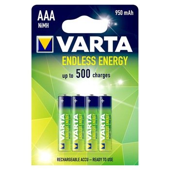 Set 4 acumulatori VARTA Endless R3 AAA 950mAh NiMH 1.2V Set 4 acumulatori VARTA Endless R3 AAA 950mAh NiMH 1.2V