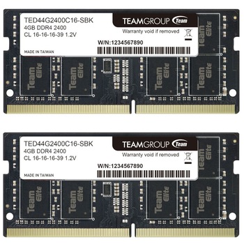 Memorie RAM 8 GB , set 2x4 GB , sodimm ddr4, 2400 Mhz, TeamGroup, pentru laptop Memorie RAM 8 GB , set 2x4 GB , sodimm ddr4, 2400 Mhz, TeamGroup, pentru laptop