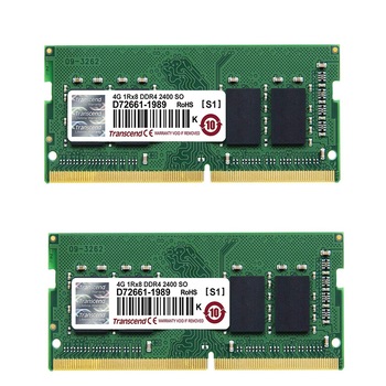 Memorie RAM 8 GB , set 2x4 GB , sodimm ddr4, 2400 Mhz, Transcend, pentru laptop Memorie RAM 8 GB , set 2x4 GB , sodimm ddr4, 2400 Mhz, Transcend, pentru laptop