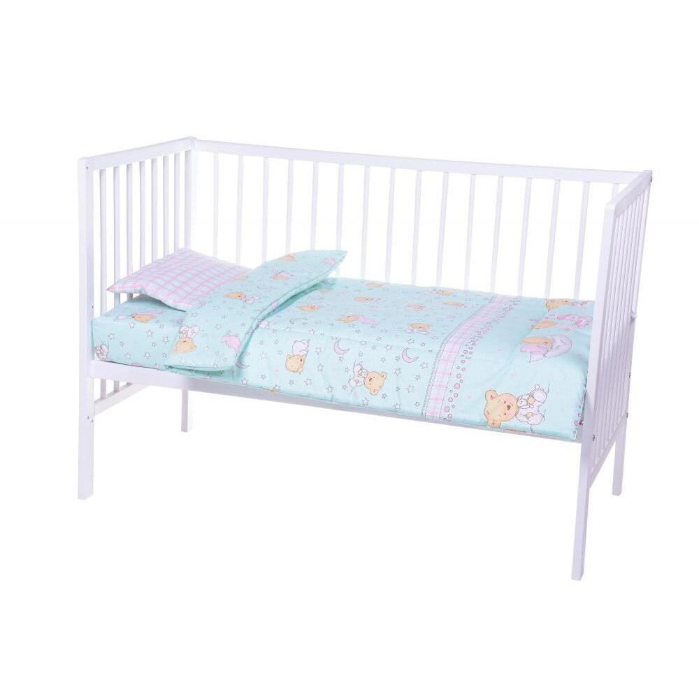 Lenjerie patut cu 3 piese Sleepy Little Bear Turquoise 018