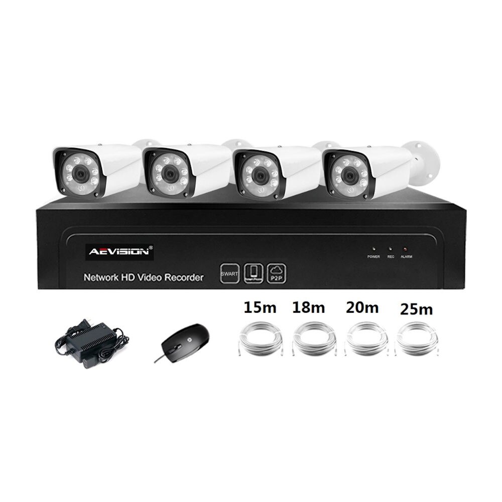 Sistem Supraveghere Video Ip 4 Canale Aevision Nk5004p 1080p Emag Ro