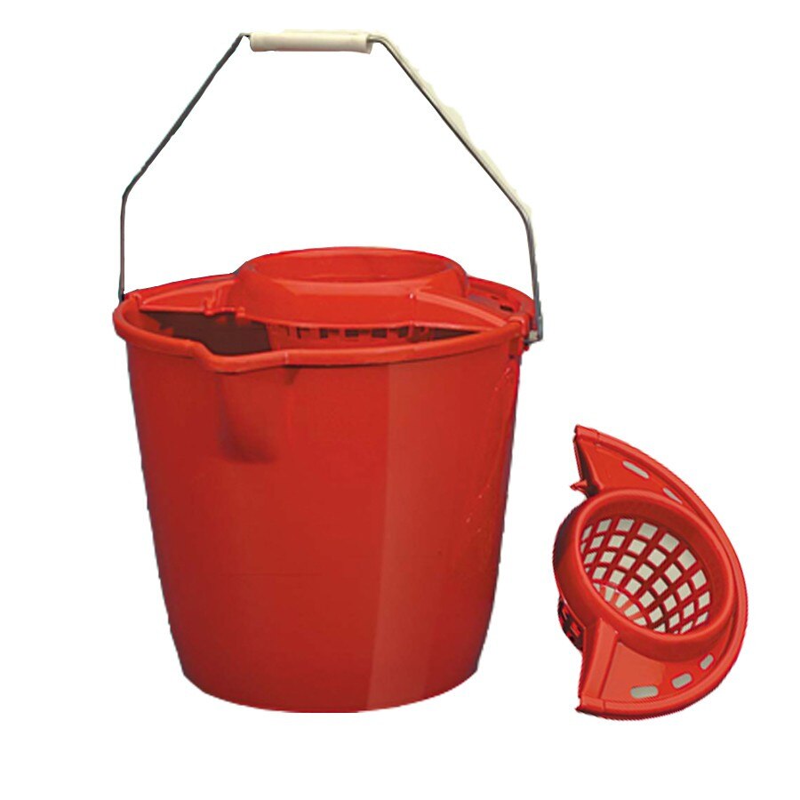 Galeata din plastic cu storcator Plastina, rosie, 10L, AN