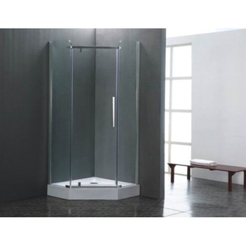 Paravan de dus pentagonal Belform Clear, profil cromat, batant, geam 8 mm, tratament Nano Glass., 80x80 cm Paravan de dus pentagonal Belform Clear, profil cromat, batant, geam 8 mm, tratament Nano Glass., 80x80 cm