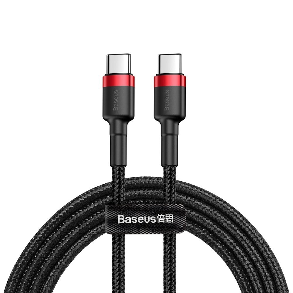 Cablu Type C BASEUS PD PD2.0 , 60W , 20V 3A QC3.0 , 1M , negru + rosu