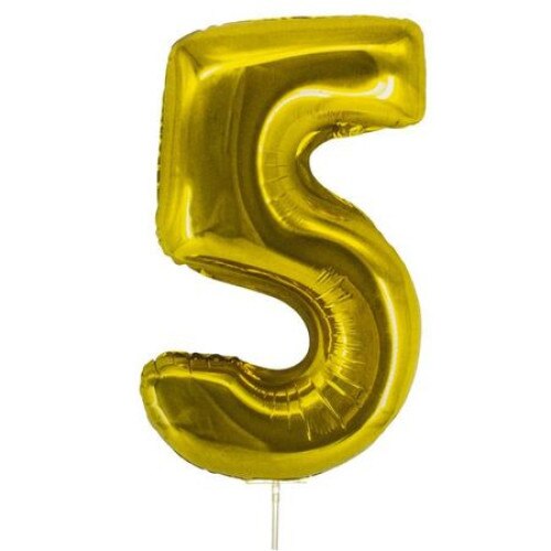 Balon iMK®, Cifra 5 Efect unic , Auriu, 30 x 12 cm