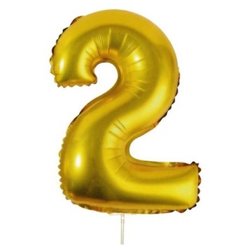 Balon iMK®, Cifra 2, Efect unic , Auriu, 30 x 12 cm Balon iMK®, Cifra 2, Efect unic , Auriu, 30 x 12 cm