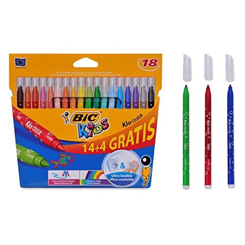 Set BIC cu 18 carioci , Multicolor, Cromatica intensa
