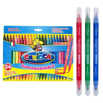 Set Carioca cu 24 carioci , Multicolor, Cromatica intensa, Cu 2 capete Set Carioca cu 24 carioci , Multicolor, Cromatica intensa, Cu 2 capete