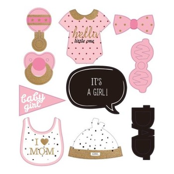 Set 10 props-uri foto iMK® pentru petrecere , Mesaj ,,It's a girl'', Rezistente Set 10 props-uri foto iMK® pentru petrecere , Mesaj ,,It's a girl'', Rezistente