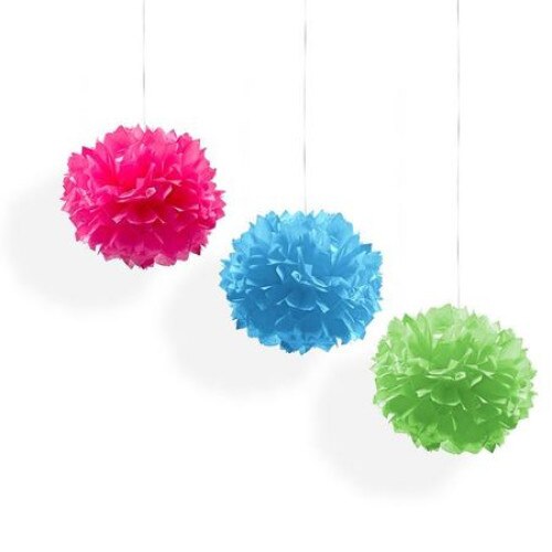 Set 3 pompom hartie iMK® pentru petreceri, Potriviti pentru orice petrecere , 40 cm