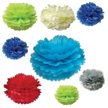 Set 8 pompom hartie iMK® pentru petreceri, Potriviti pentru orice petrecere , Multicolor Set 8 pompom hartie iMK® pentru petreceri, Potriviti pentru orice petrecere , Multicolor