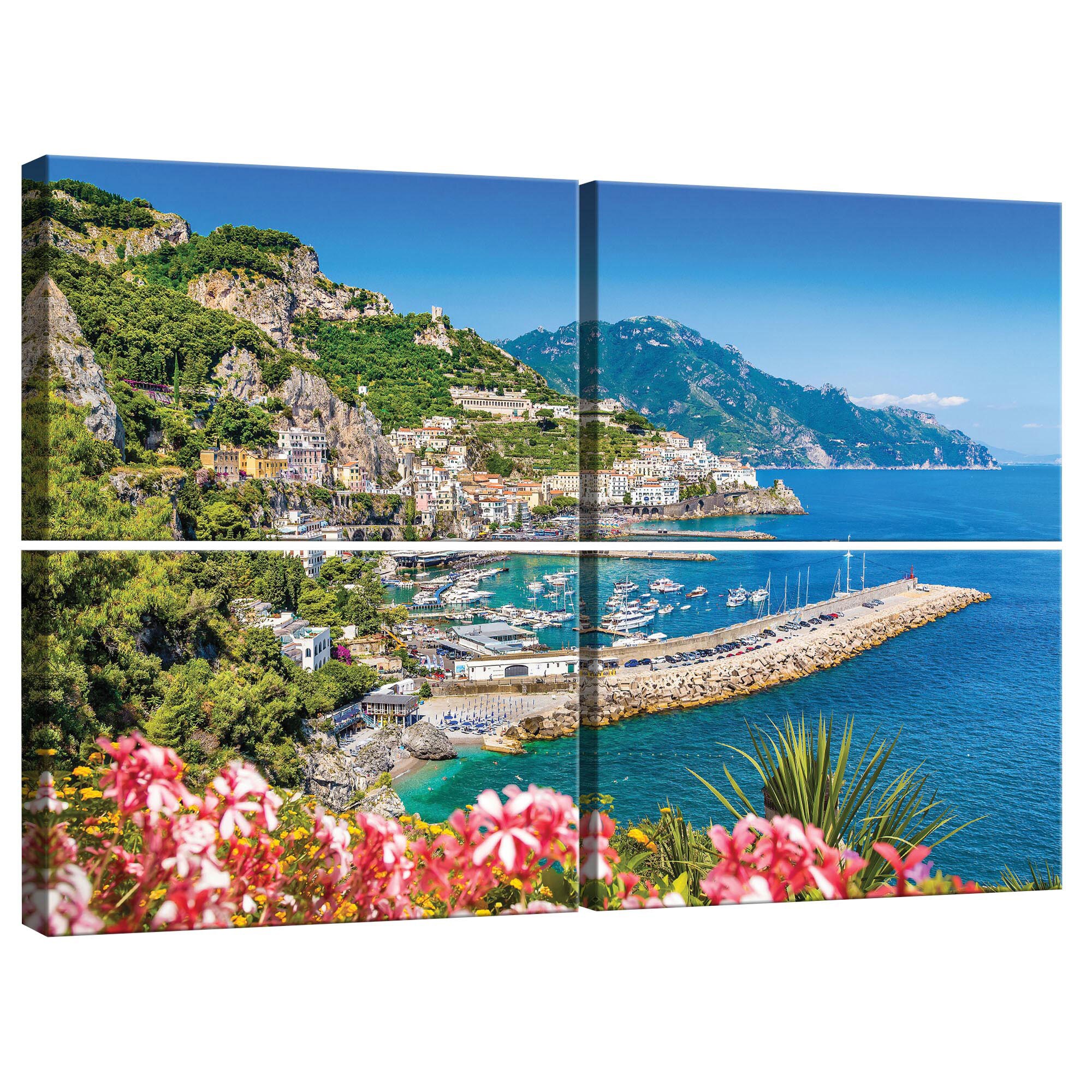 Set Tablouri DEGRETS 78386 Canvas, 80 x 120 cm, 4 piese (4x40x60 cm), Vederi din Paradis