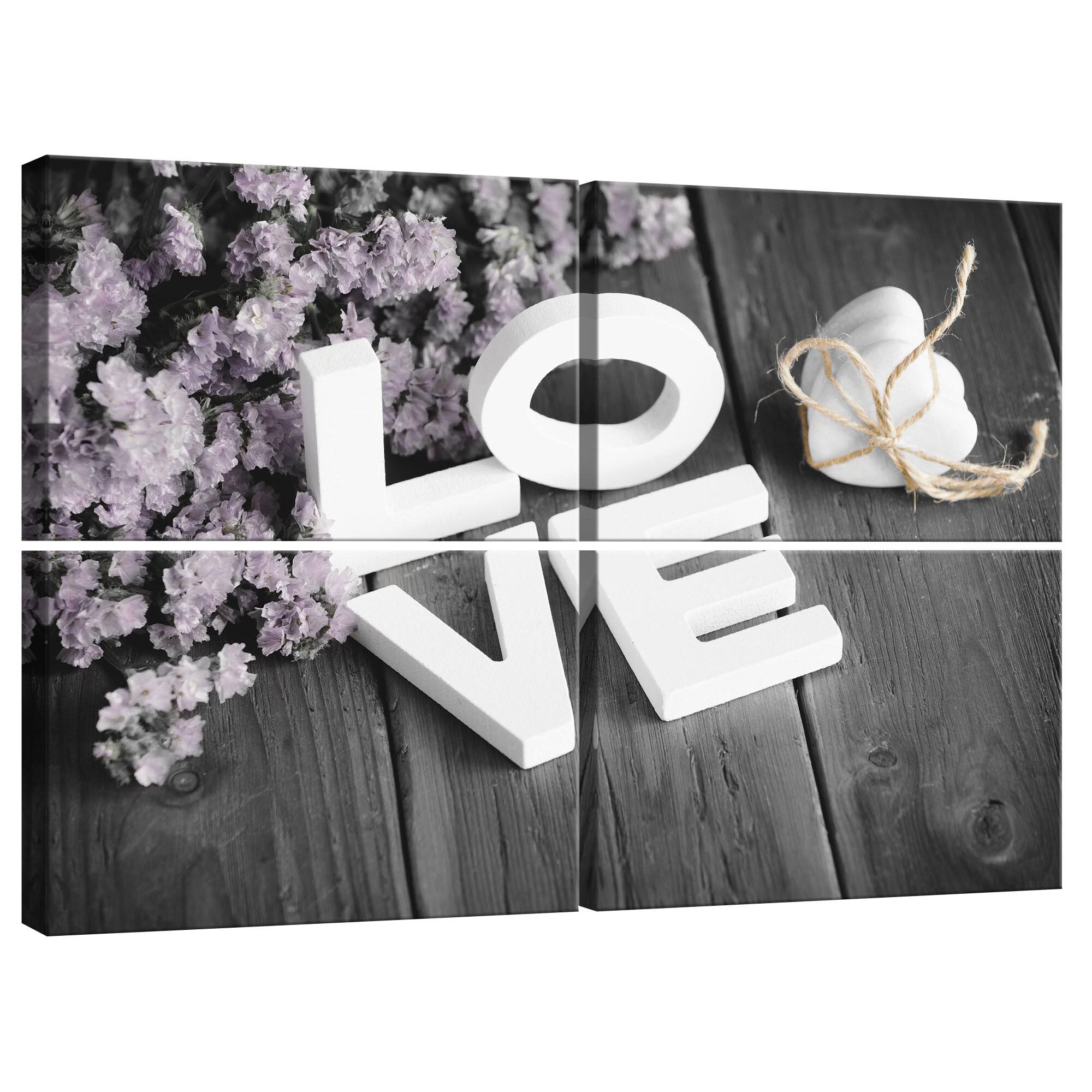 Set Tablouri DEGRETS 78394 Canvas, 80 x 120 cm, 4 piese (4x40x60 cm), Dragoste 1