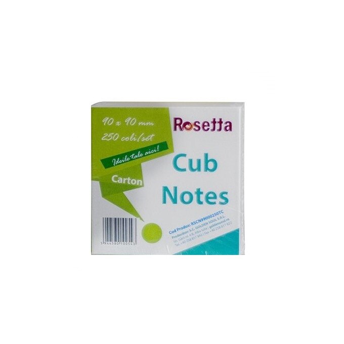 Cub Notes alb, Rosetta, 9 x 9 cm