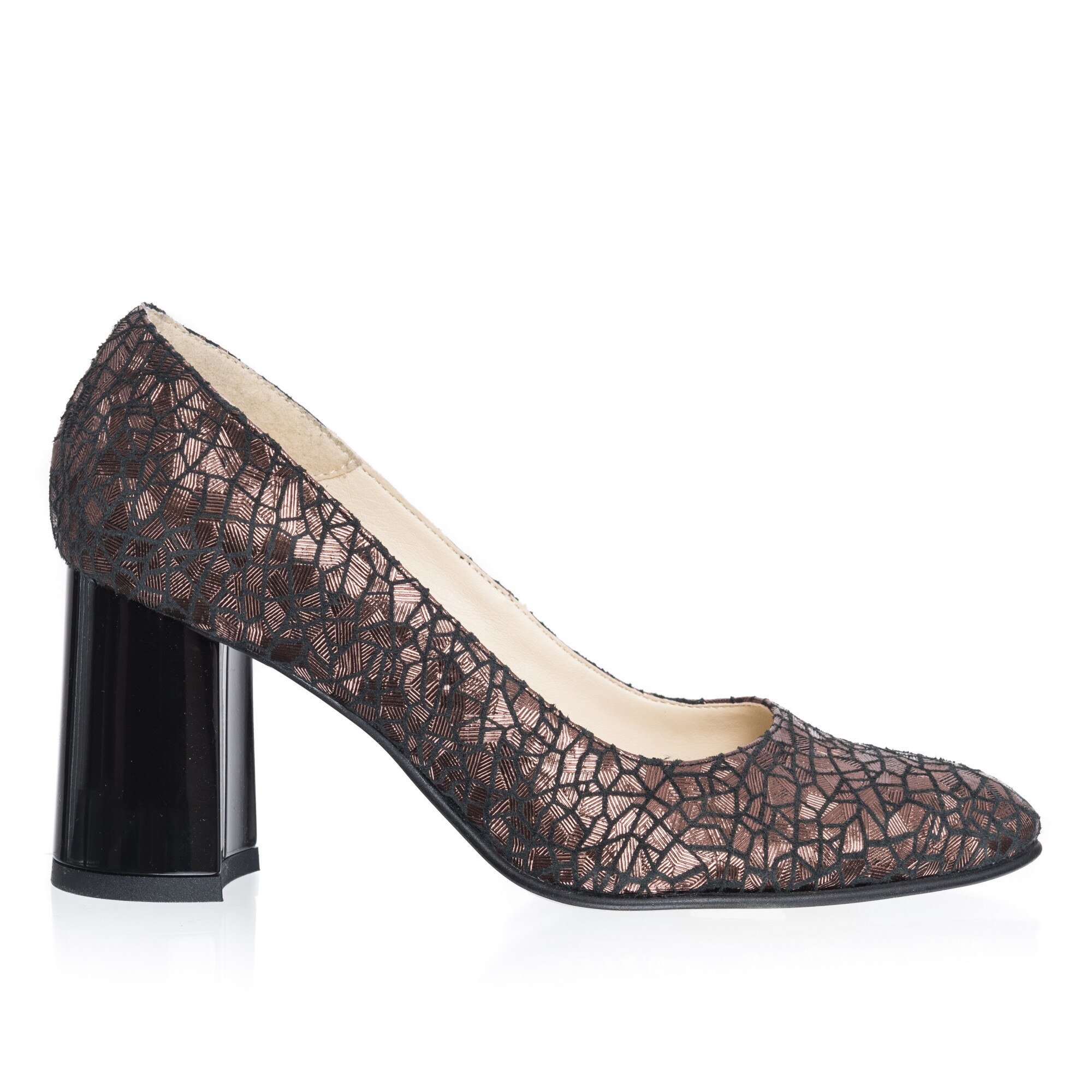 Pantofi dama din piele naturala - Solzi Maro - R11 SM