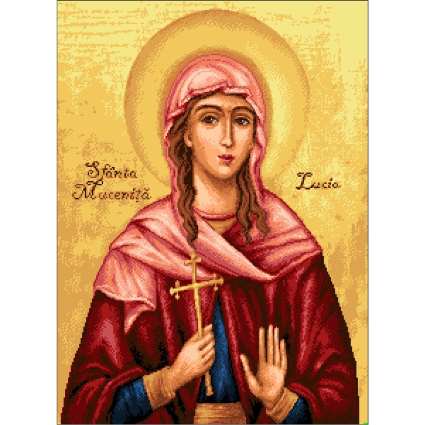 Goblen, Sfanta Lucia - set cu diagrama alb-negru, Rogoblen