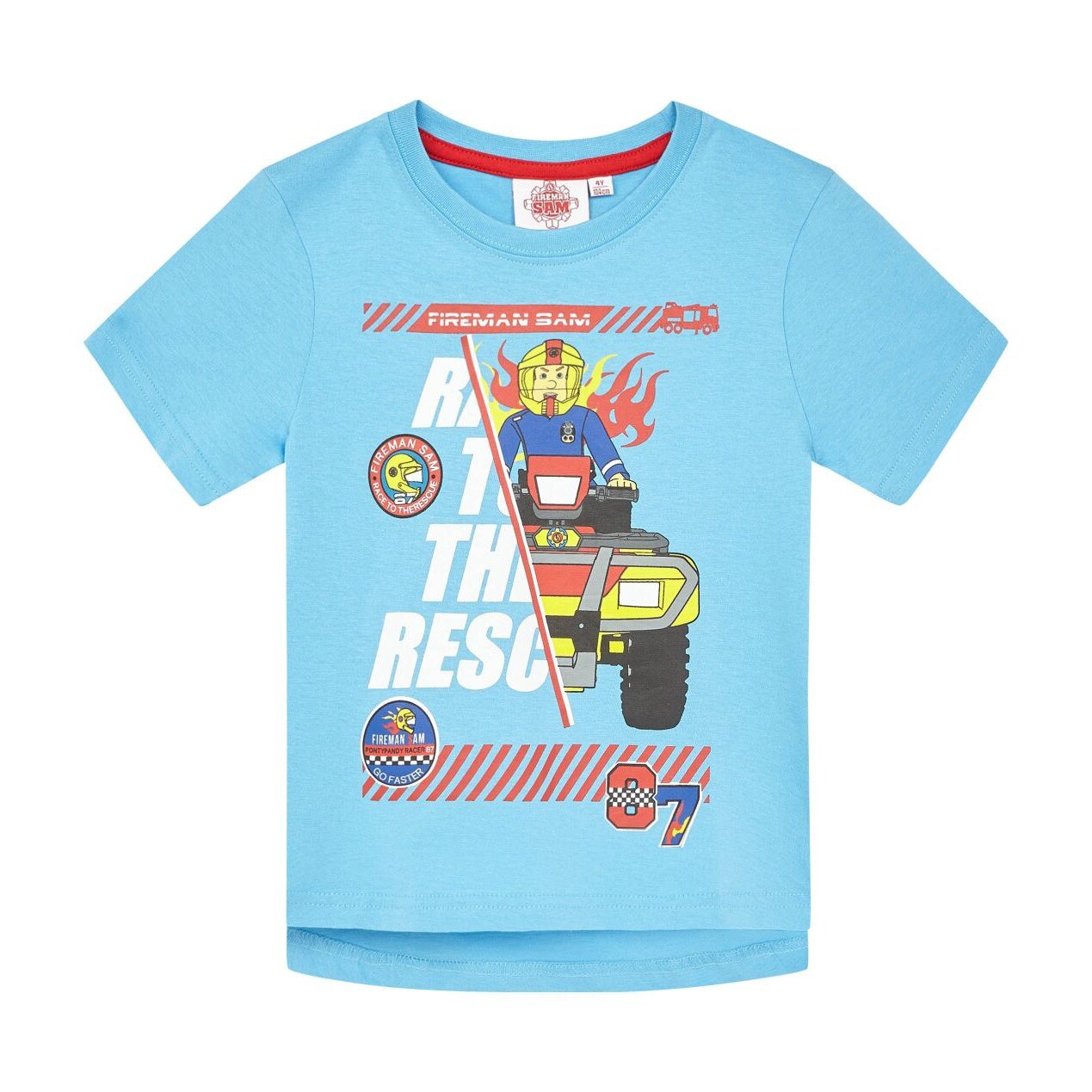 Tricou Pompierul Sam albastru deschis