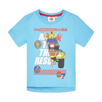 Tricou Pompierul Sam albastru deschis Tricou Pompierul Sam albastru deschis