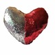 Perna decorativa inima cu paiete reversibile rosu/argintiu, Valentine's Day, 32x28x8 cm