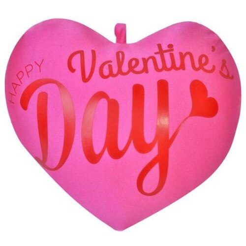 Perna inima, culoare roz, Happy Valentine's Day, 34x24 cm
