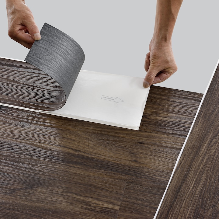 [neu.holz] Vinyl-PVC laminált padló Amazon - öntapadós padlóburkolat Natural Edition Smoked oak 7 darab padlólap = 0,975 m²