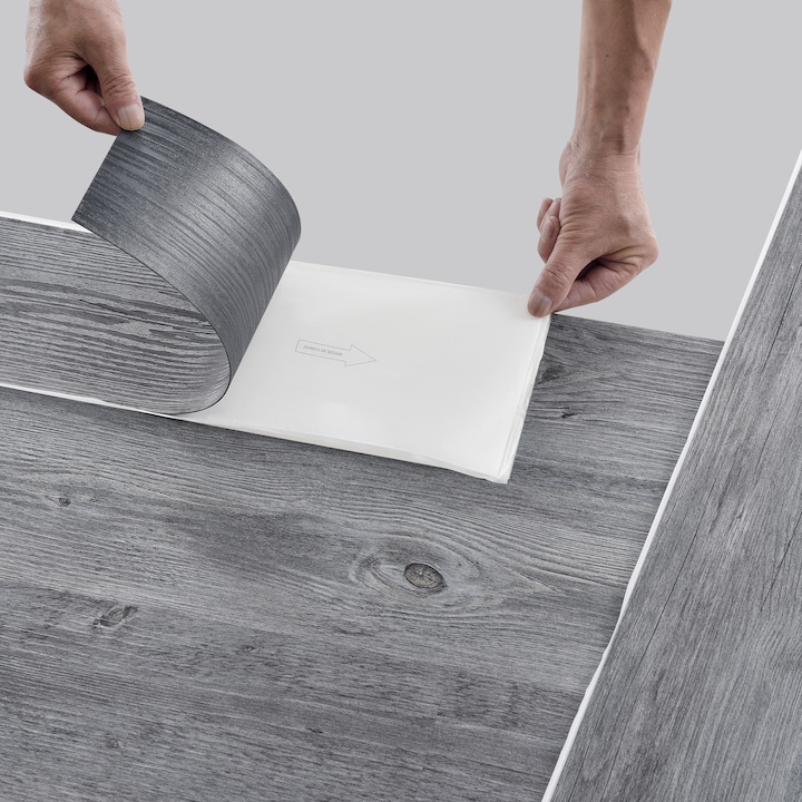 [neu.holz] Vinyl-PVC laminált padló Amazon - öntapadós padlóburkolat Natural Edition Grey Alaska oak 7 db padlólap = 0,975 m²