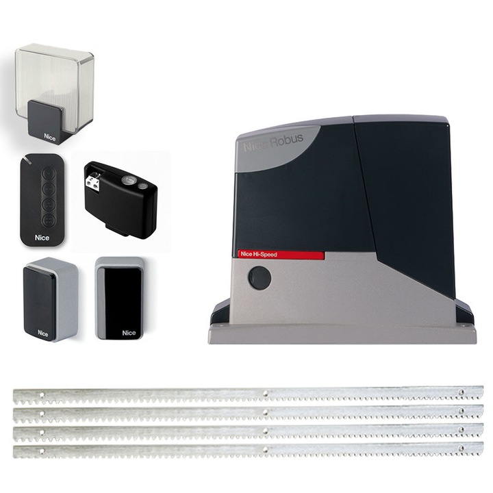 Kit automatizare poarta culisanta Nice RB500HS, 500 kg, Hi-Speed, 24V, complet