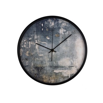 Ceas perete, produs DekoStore, pentru birou, living sau showroom, cu mecanism silentios, Perete vechi si gaurit, diametru 30 cm, rama neagra din plastic Ceas perete, produs DekoStore, pentru birou, living sau showroom, cu mecanism silentios, Perete vechi si gaurit, diametru 30 cm, rama neagra din plastic