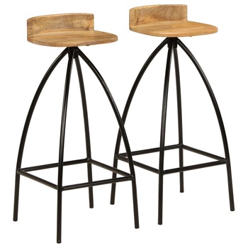 Set de 2 scaune de bar, vidaXL, Lemn masiv de mango, Maro, 40 x 40 x 82 cm Set de 2 scaune de bar, vidaXL, Lemn masiv de mango, Maro, 40 x 40 x 82 cm