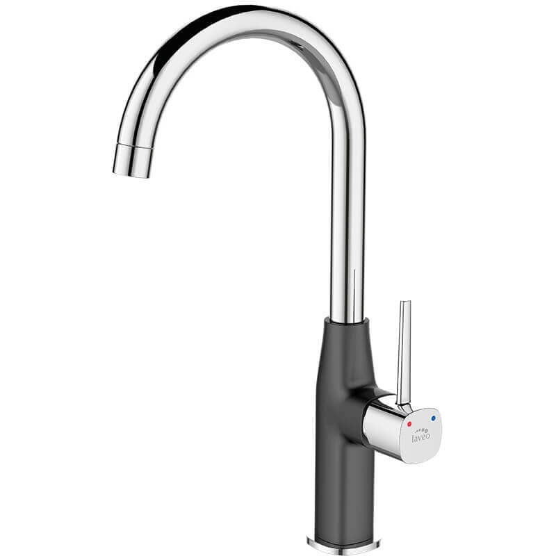 Baterie bucatarie inalta culoare crom negru Laveo