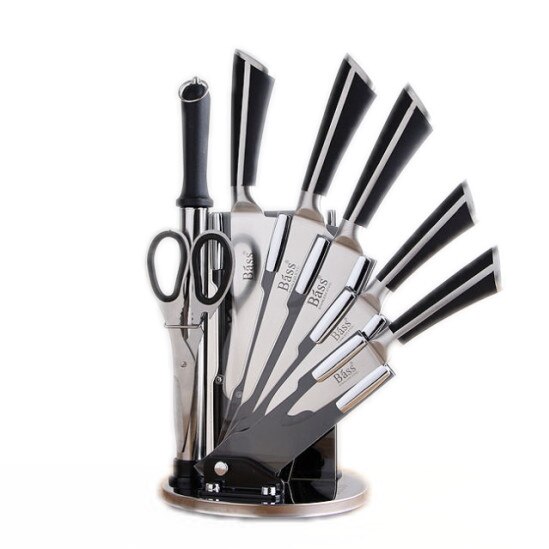 Set 6 cutite si suport acrilic Bass , insta , negru