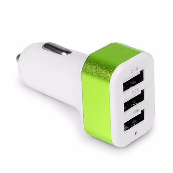 Adaptor Priza Bricheta 12-24V Auto 3 x USB (Verde) Universal Incarcator Transformator Alimentator Auto pentru Telefon, Tableta Adaptor Priza Bricheta 12-24V Auto 3 x USB (Verde) Universal Incarcator Transformator Alimentator Auto pentru Telefon, Tableta