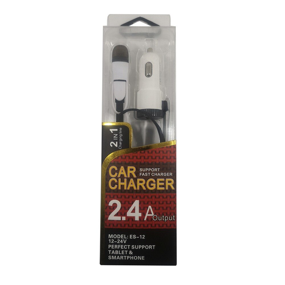 Fast Charger Incarcator Auto 2 in 1, MicroUSB-Lightning si USB - 2,4A