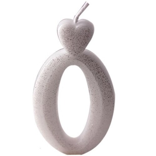 Lumanare argintiu cifra 0 - Lumea Basmelor