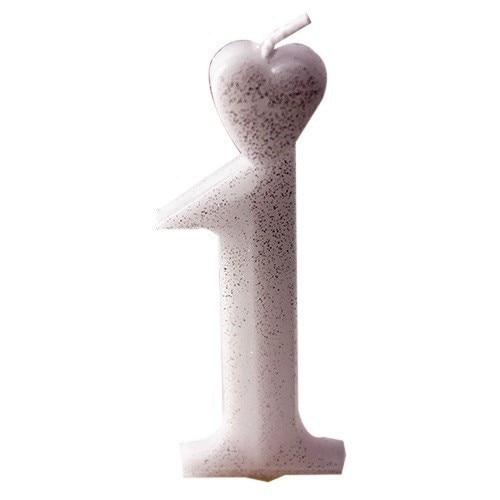 Lumanare argintiu cifra 1 - Lumea Basmelor