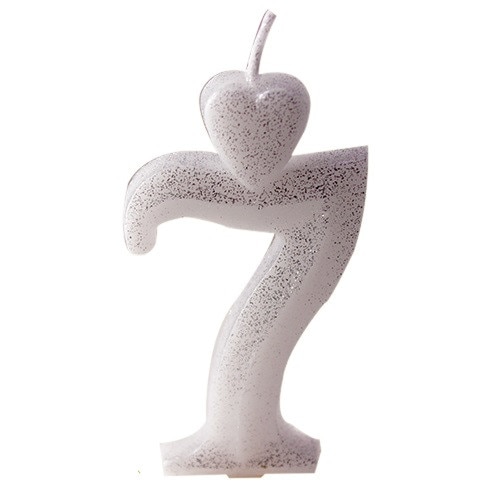 Lumanare argintiu cifra 7 - Lumea Basmelor