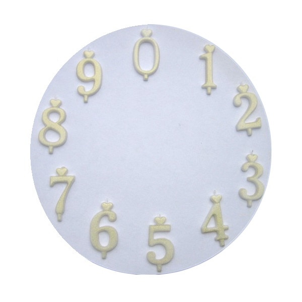 Lumanare argintiu cifra, 100 bucata - Lumea Basmelor