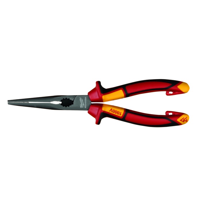 Клещи с дълъг нос и кръгли върхове 205mm VDE изолирани на 1000V Milwaukee