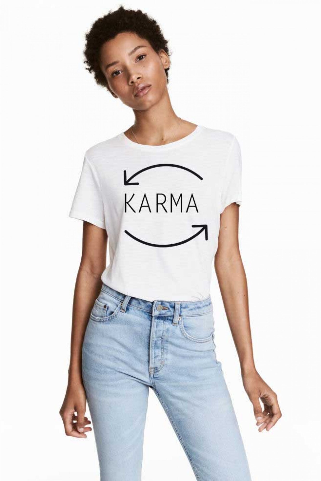 Tricou dama alb - Karma