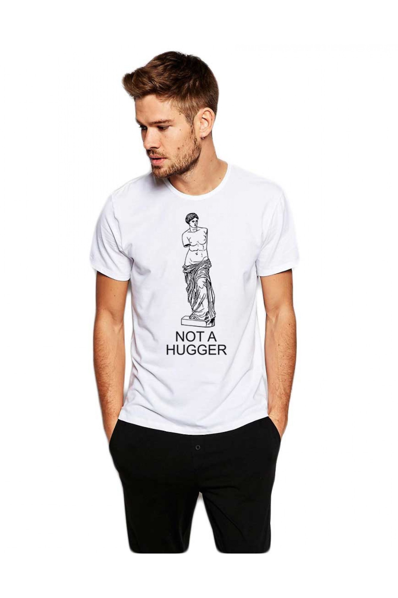 Tricou barbati alb - Not a hugger