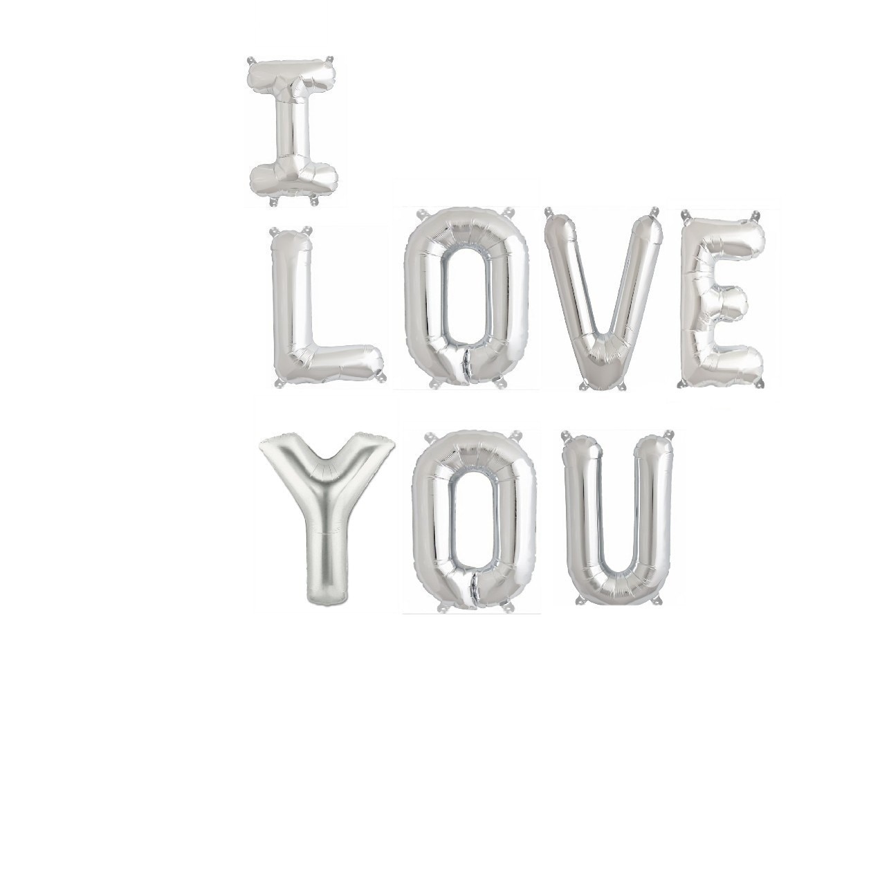 Balon Folie I LOVE YOU, Silver, 41 cm